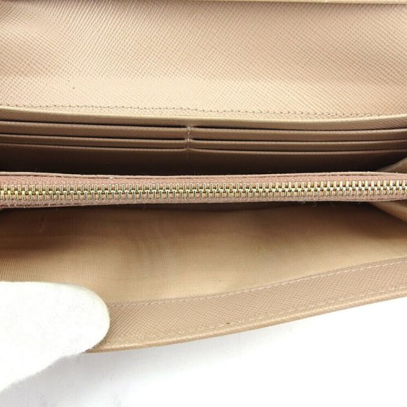 AUTH PRADA Purse Ribbon Motif Beige Leathe - Picture 3 of 8